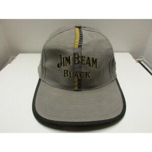 Jim Beam Black Hat Cap Strap Back Mens One Size Gray Beer Whiskey Promo